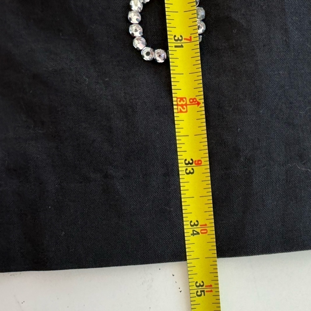 Et Al women’s sleeveless vintage XO rhinestone black linen Y2K dress Size 10 - Picture 7 of 10